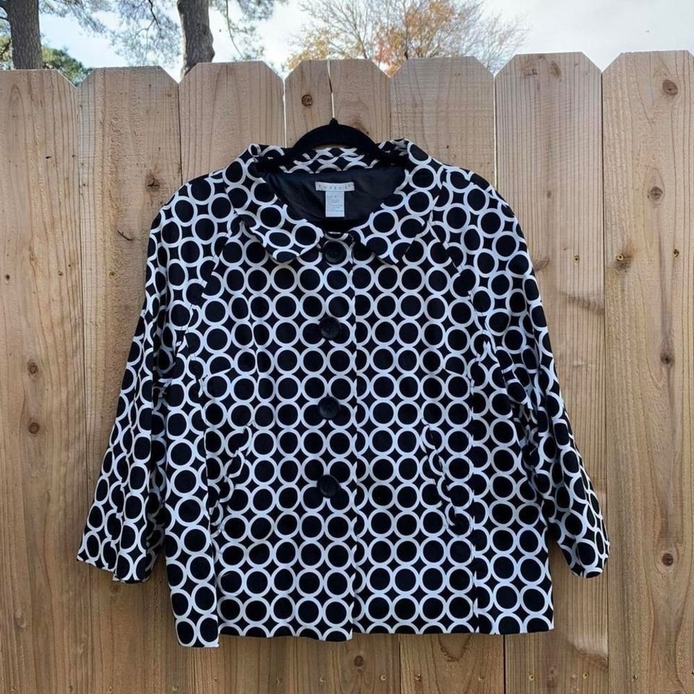 Y2k tweeds black & white dot jacket size XL
